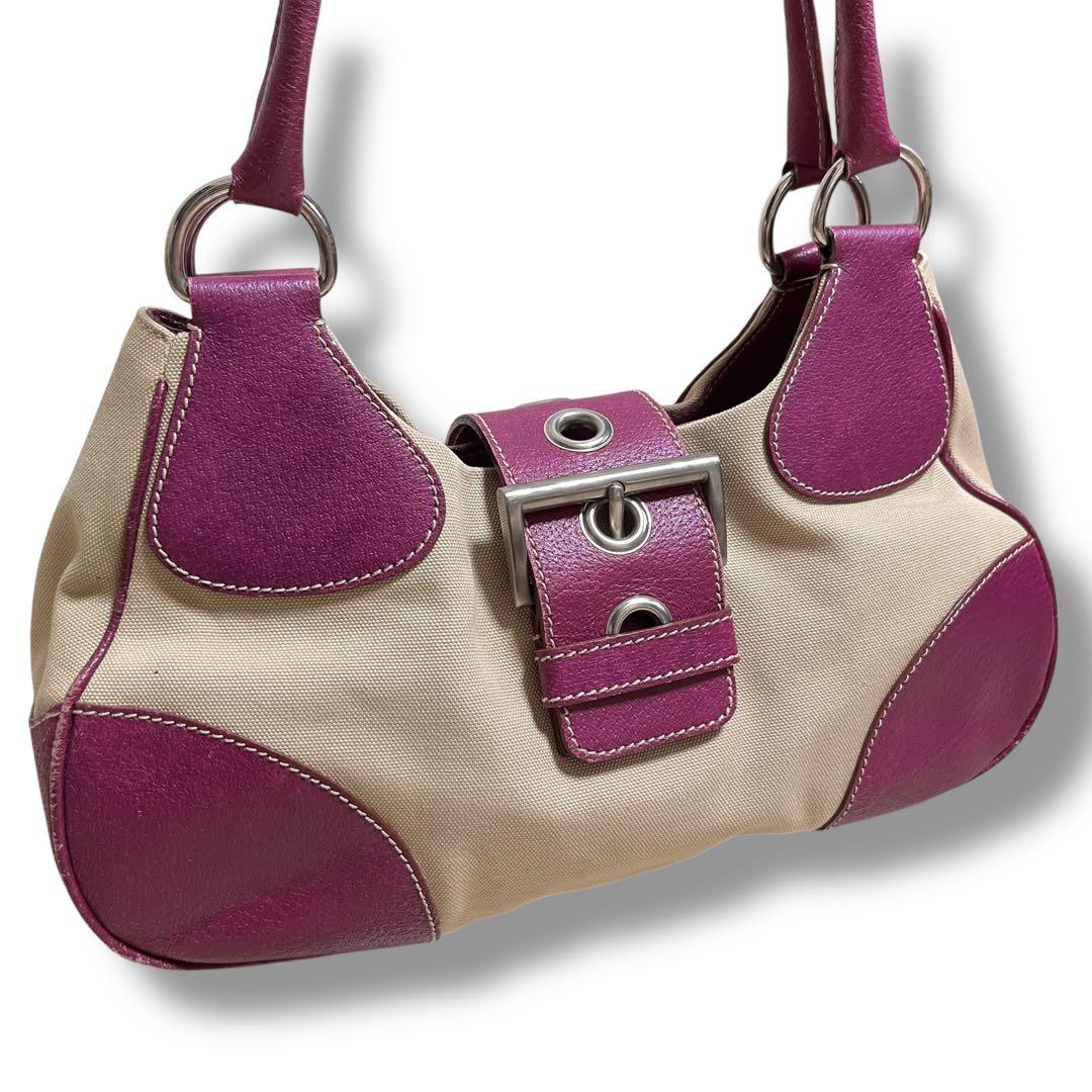 美品 PRADA プラダ ハンドバッグ 肩掛け 三角プレート