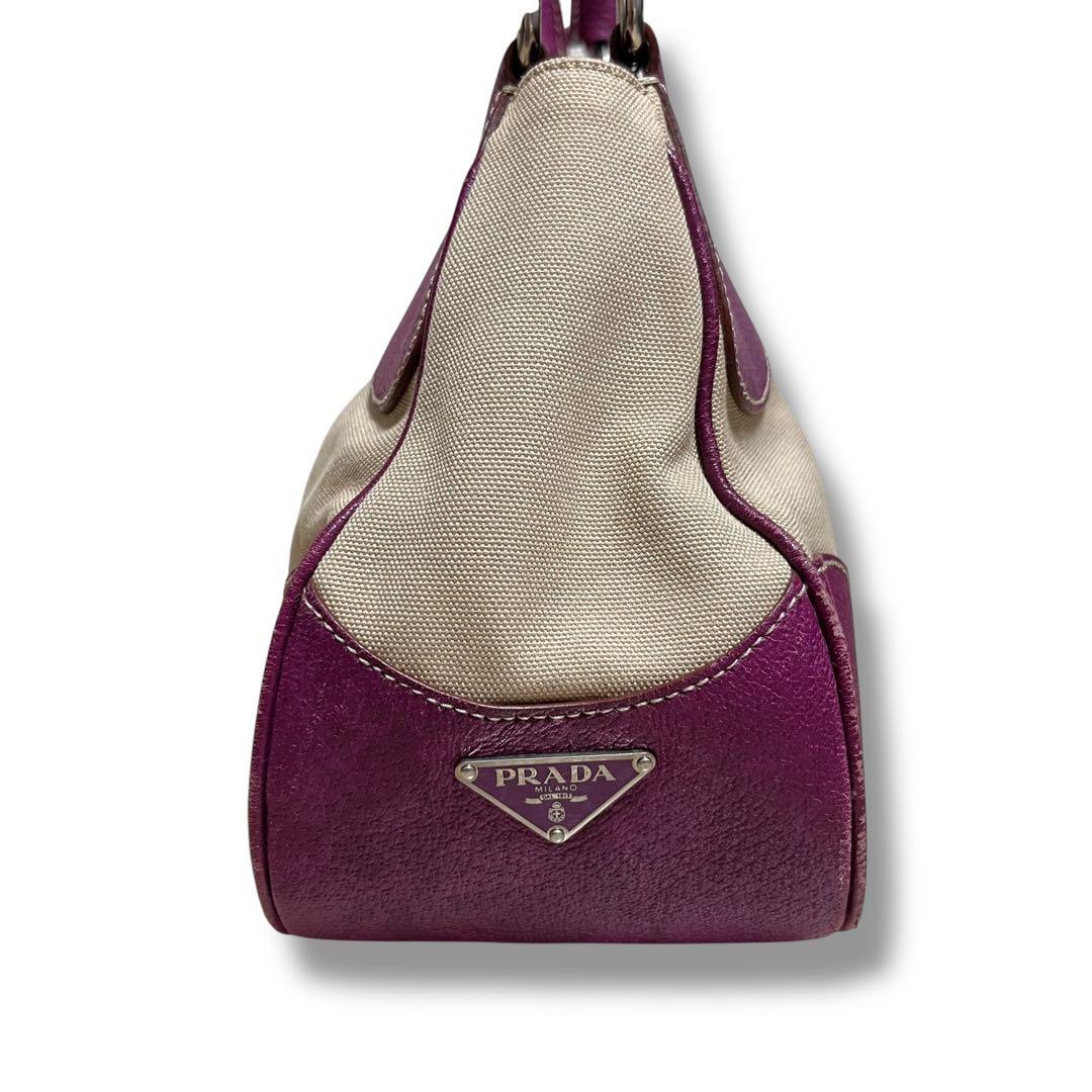 美品 PRADA プラダ ハンドバッグ 肩掛け 三角プレート