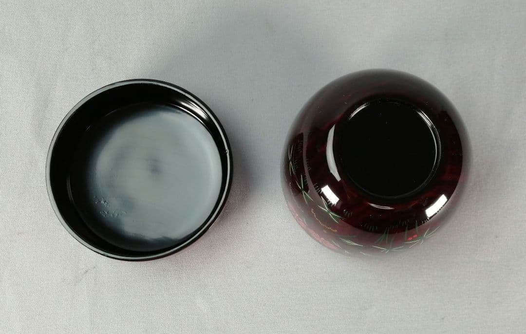 【茶事具】一峰作　即中斎好色絵秋草蒔絵溜大棗　棗298