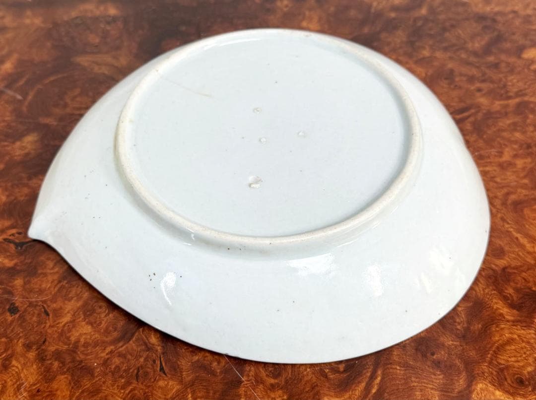 江戸時代 献上伊万里 寿桃型菊文中皿 古伊万里 古美術 ウブ品 WWTT417