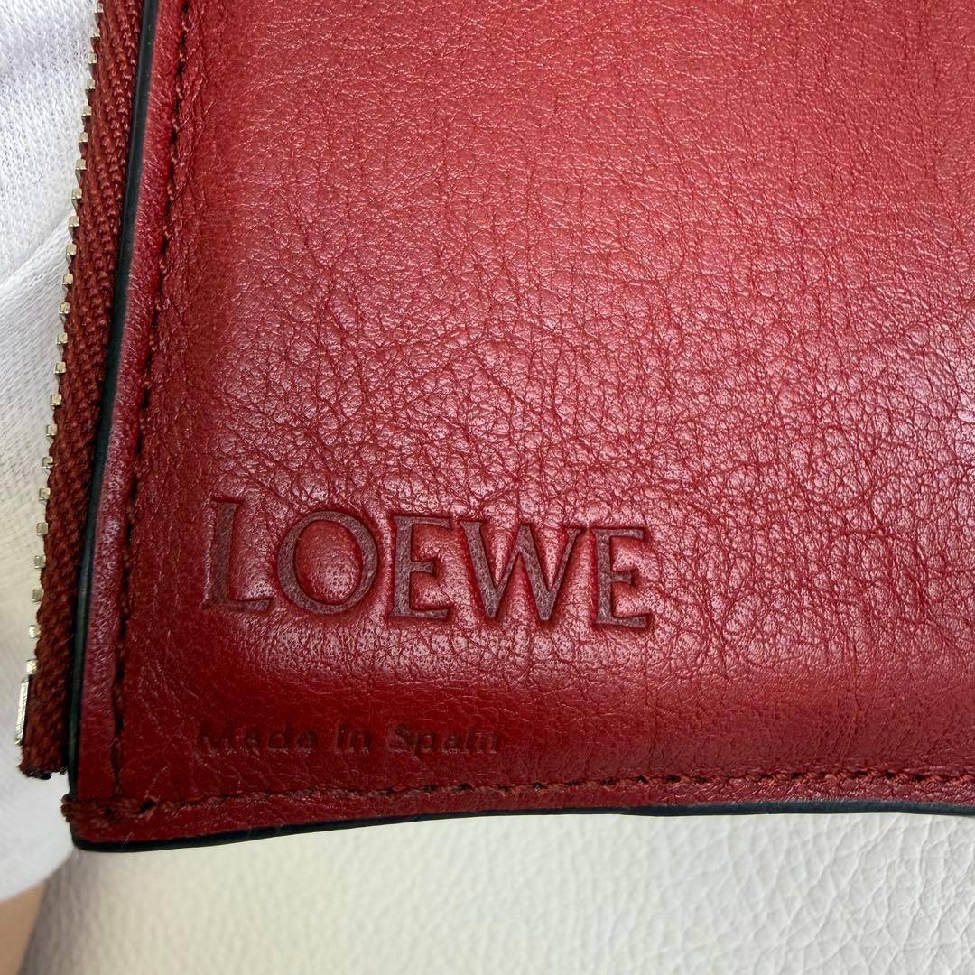 ま*ん様 LOEWEロエベ バーティカル ウォレット 3つ折り 折りたたみ財布