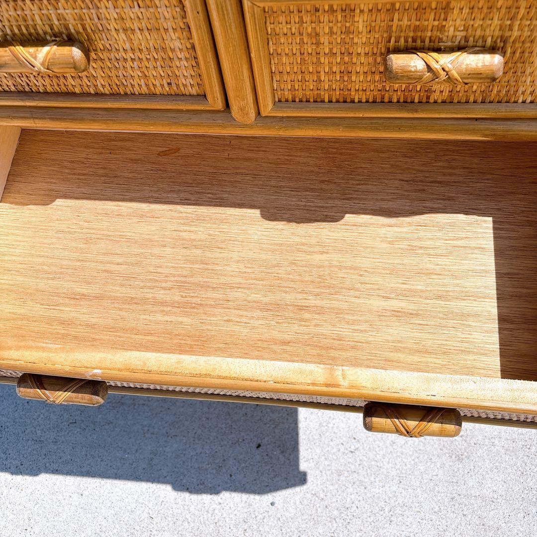 【希少家具】ラタン 籐 6段チェスト タンス ヴィンテージ