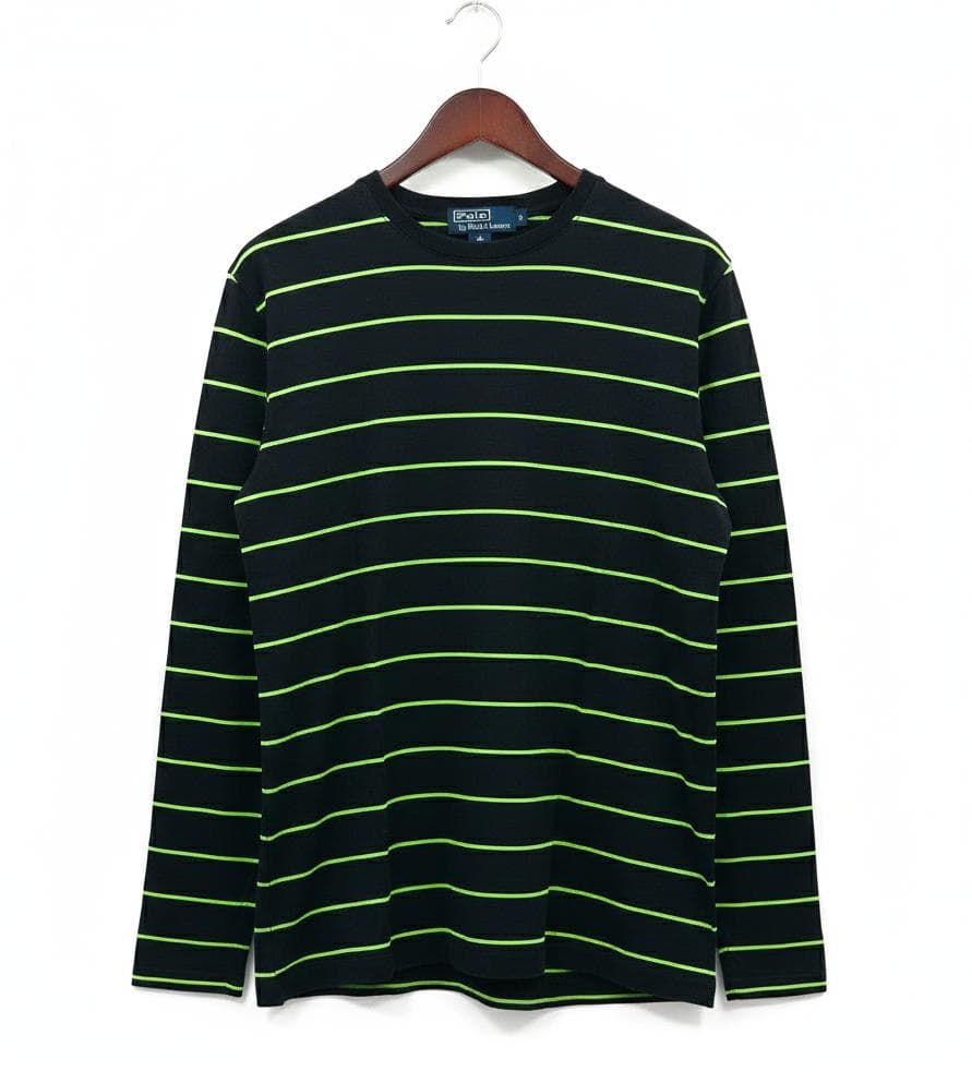 S*o様 【POLO Ralph Lauren】長袖Tシャツ 黒と蛍光緑のボーダ