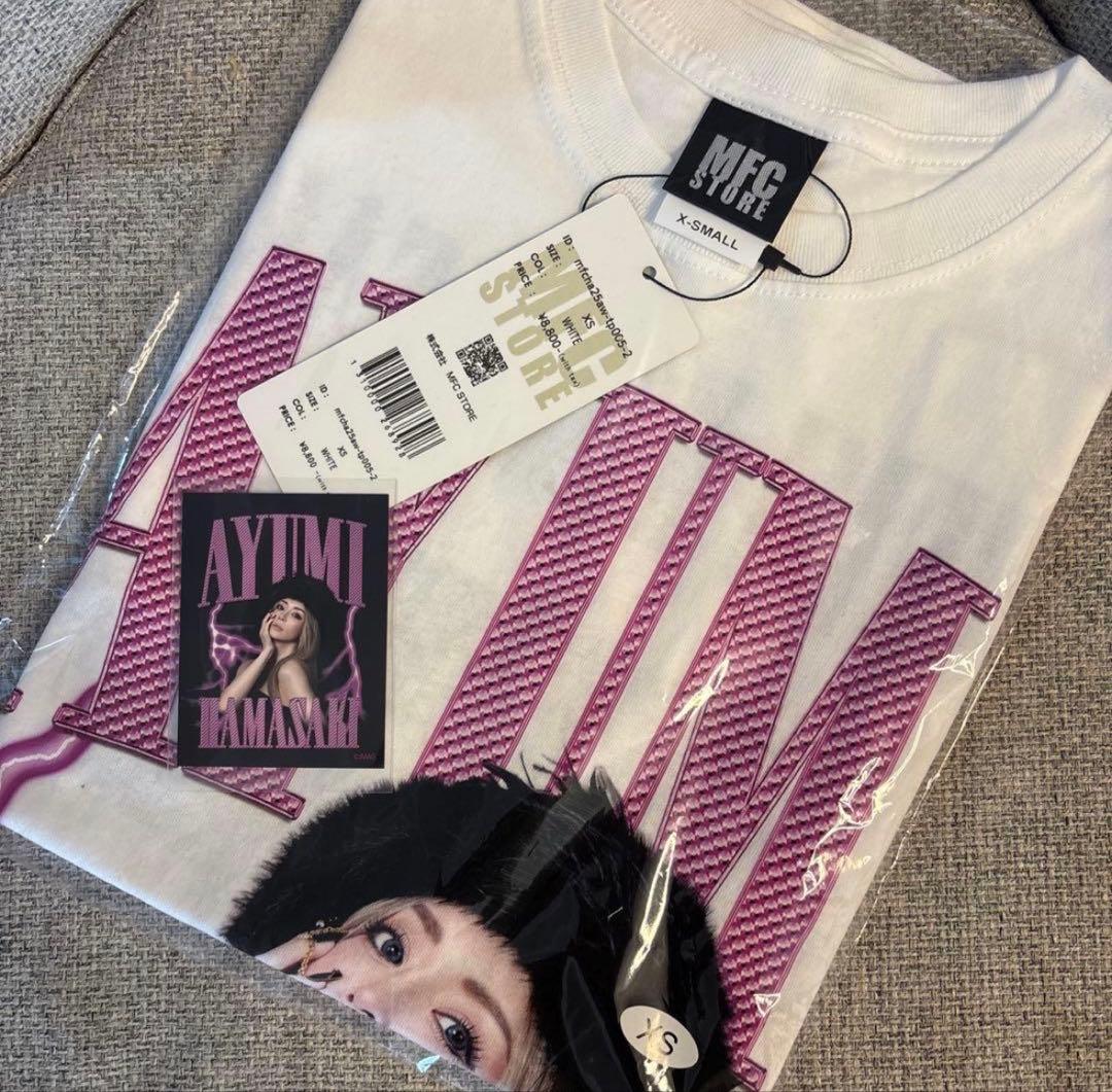 オンライン即完　浜崎あゆみ　MFC Tシャツ　XS ホワイト　ステッカー付