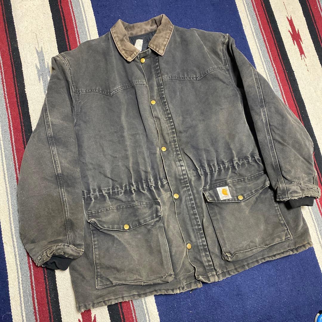 90s 古着 カーハート ダック地 ジャケット ビッグシルエット ロゴタグ