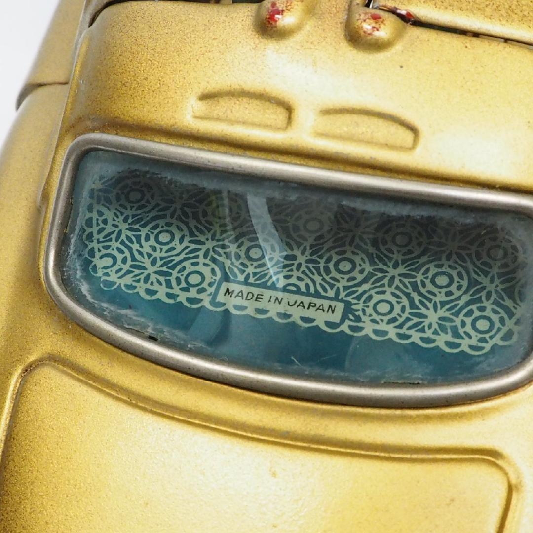 バンダイ メルセデスベンツ300SLリペイント金リモコン欠tinブリキcar箱無