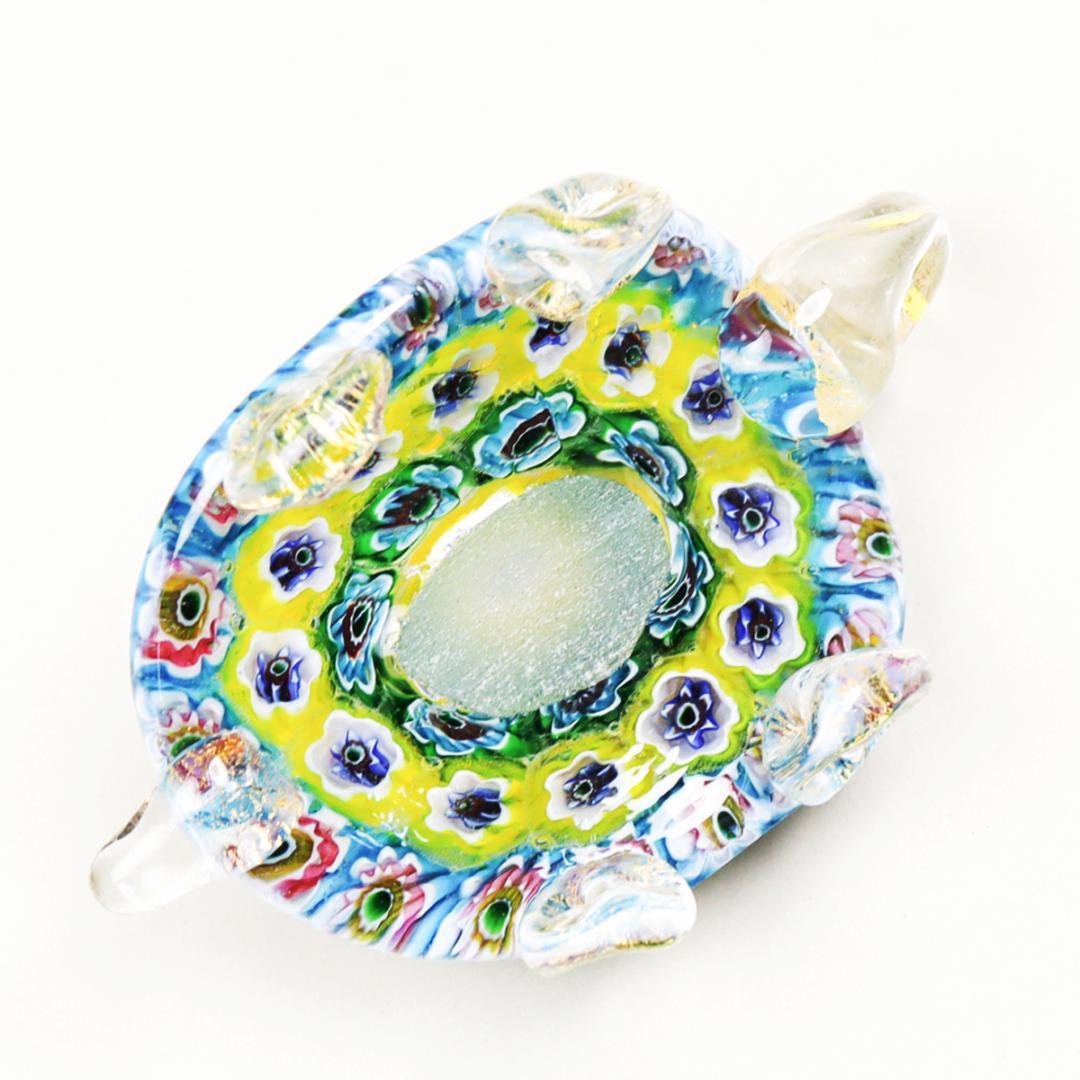 ベネチアンガラス Murano Glass ミルフィオリ カメ ペーパーウエイト