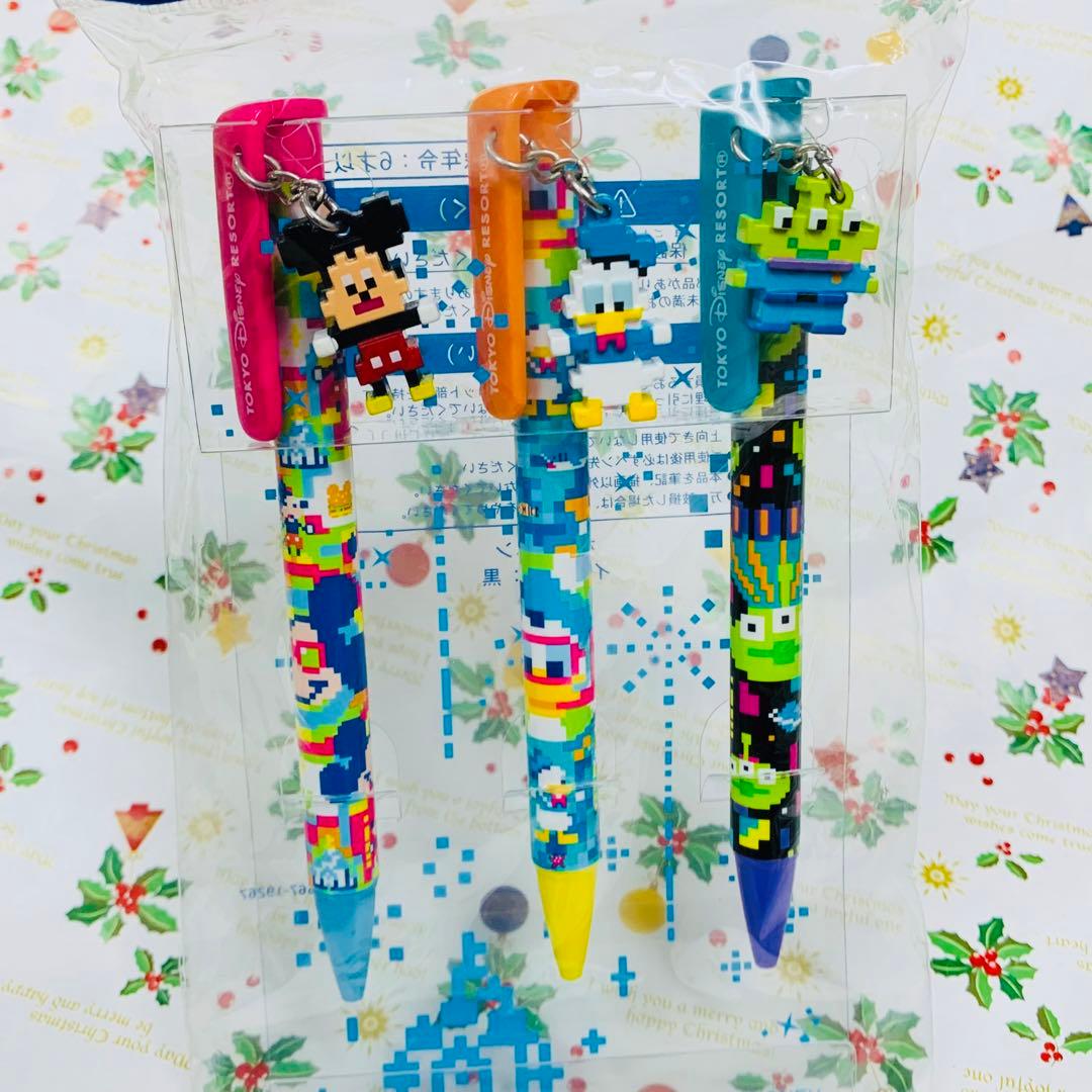 ディズニーリゾート ボールペンセット 3本　ミッキー　ドナルド　エイリアン