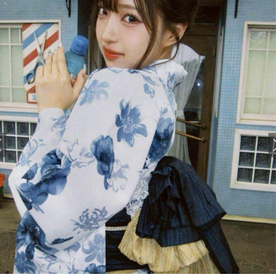 即日発送GRL 水彩花柄浴衣セット gi1519