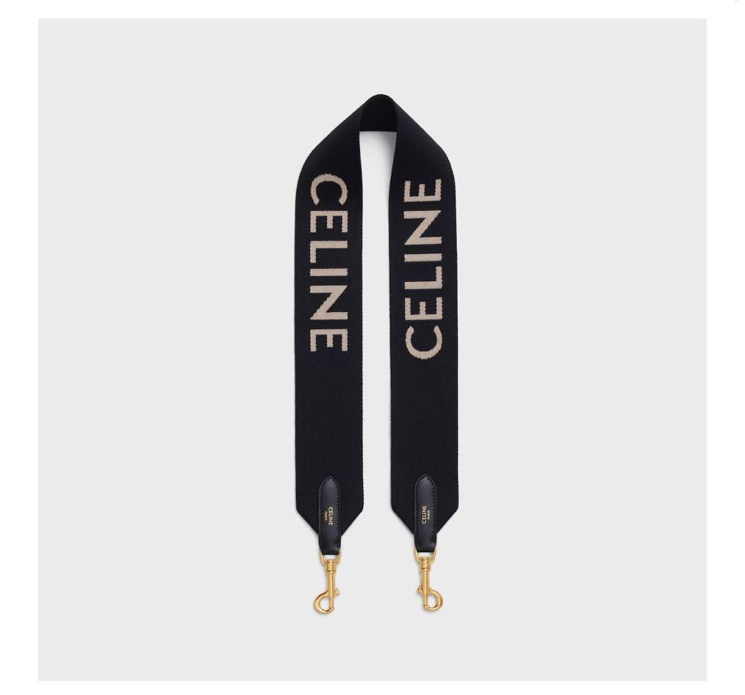 新品☆CELINEセリーヌ☆ジャカードショートストラップ☆ブラック