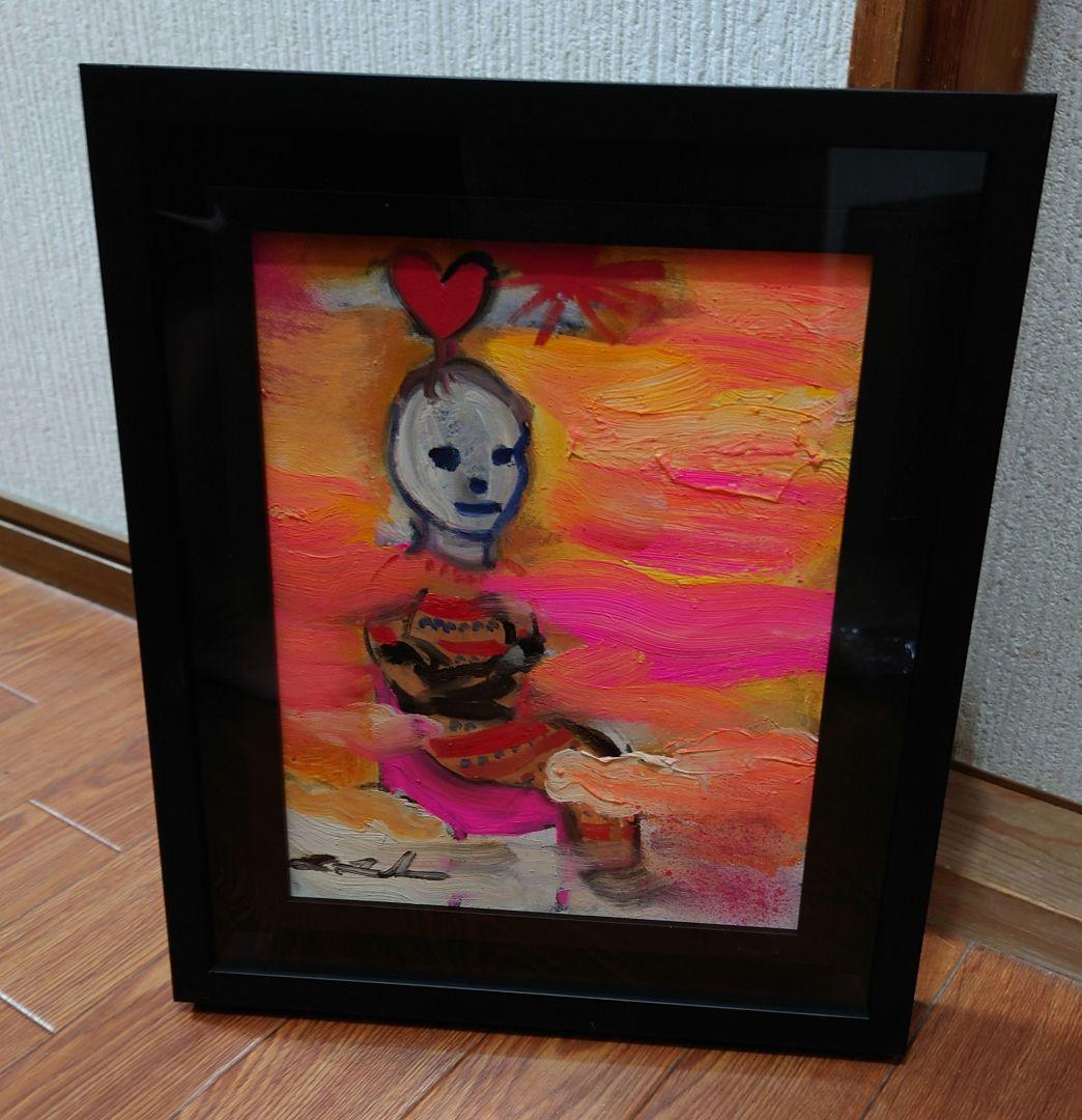 田中拓馬 「空中散歩」真筆 油絵 油彩 F3号 絵画