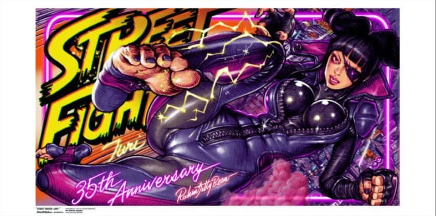 ロッキンジェリービーン ストリートファイター V シルクスクリーン ポスター 紫