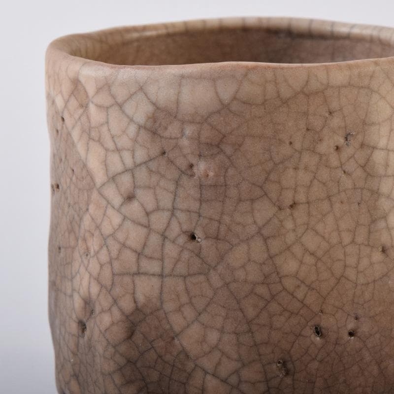 志野焼　古志野　面取ぐい呑　酒盃　時代箱付　C　7782