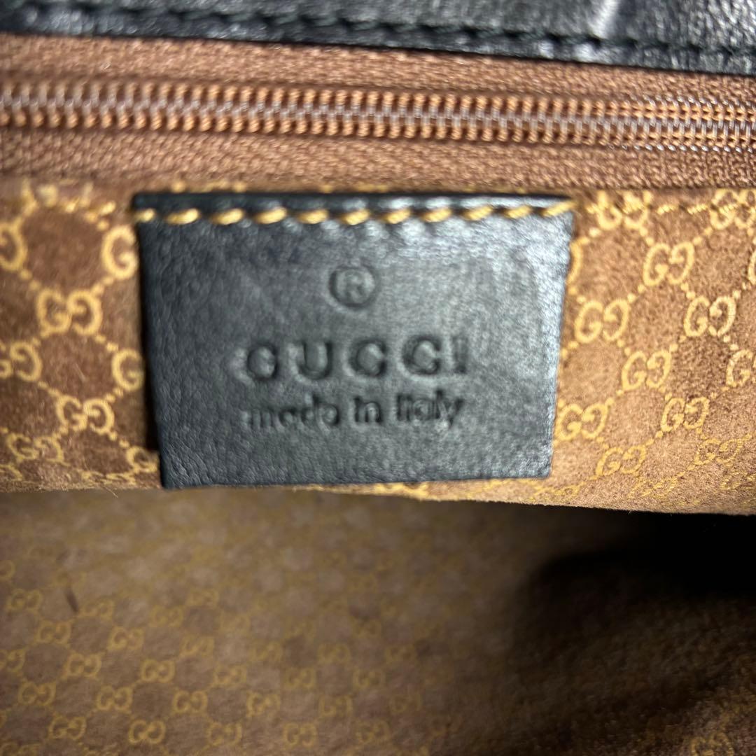 極美品　90 GUCCI グッチ　レザー　ショルダーバッグ　GG柄　ks2