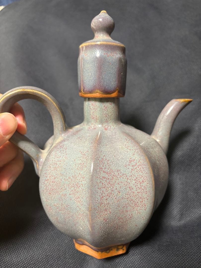 中国古美術品　宋代　鈞窯　执壺　ポット　高さ約22cm