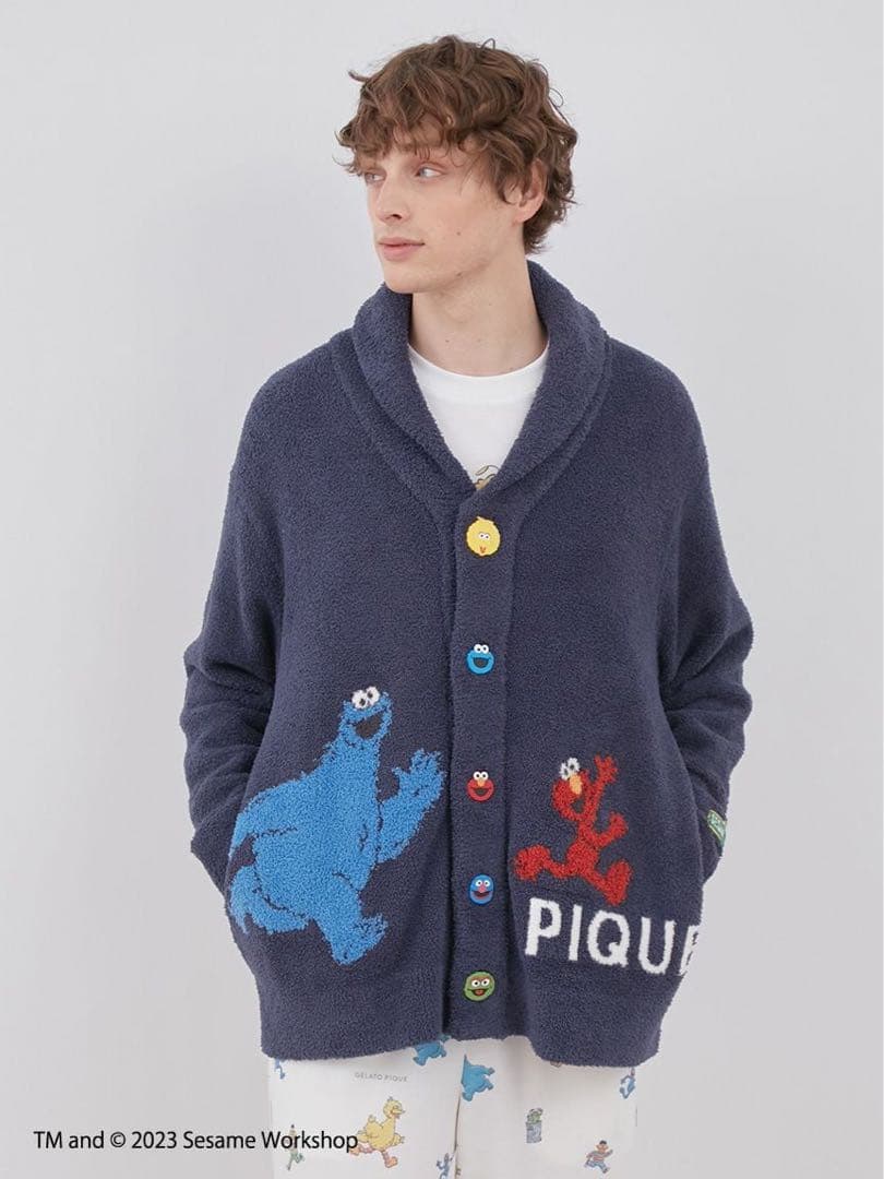 レア♡ジェラートピケ♡SESAME STREET ショールカーディガン XL