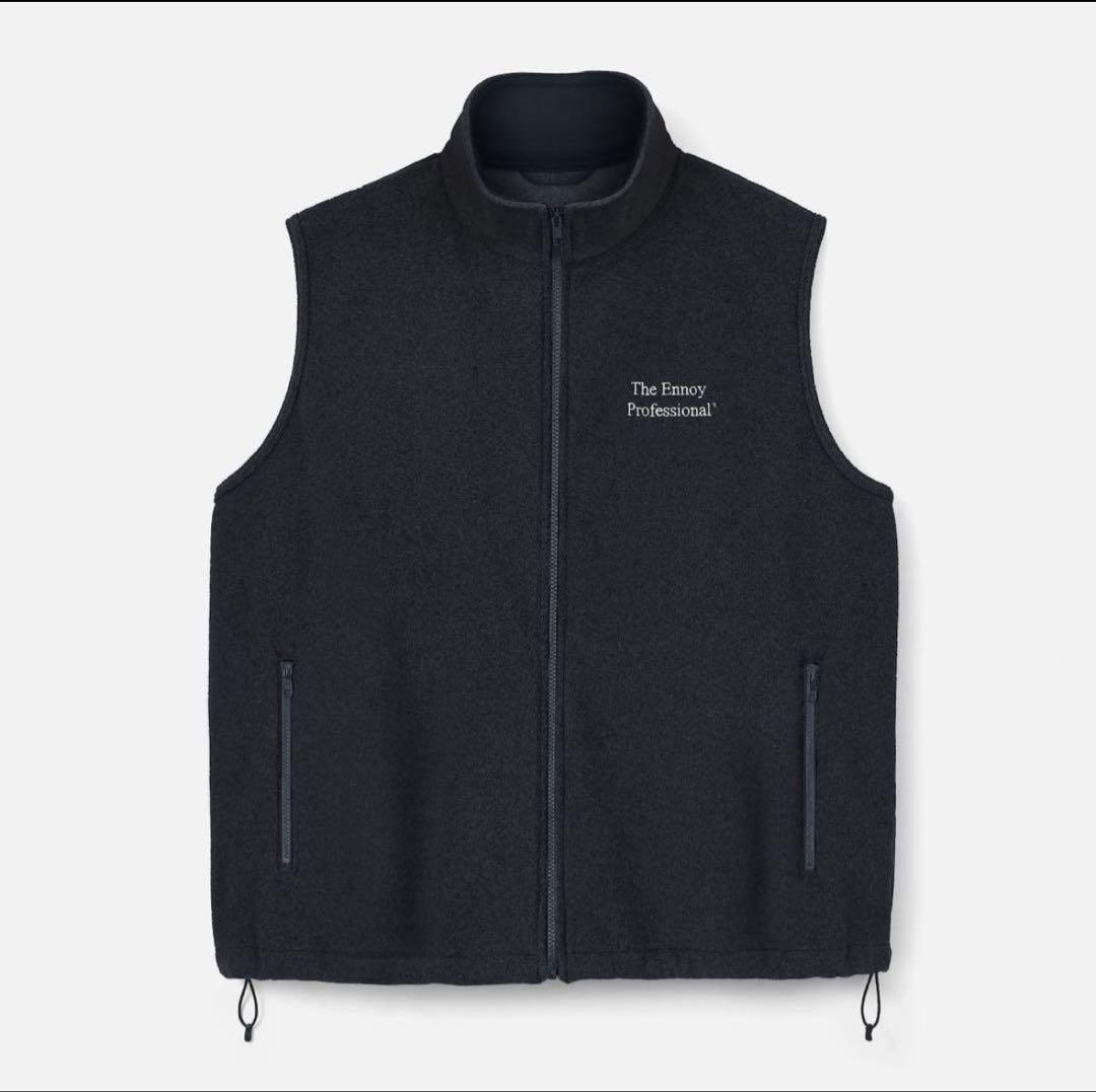 トップス ENNOY PROFESSIONAL FLEECE VEST BLACK S