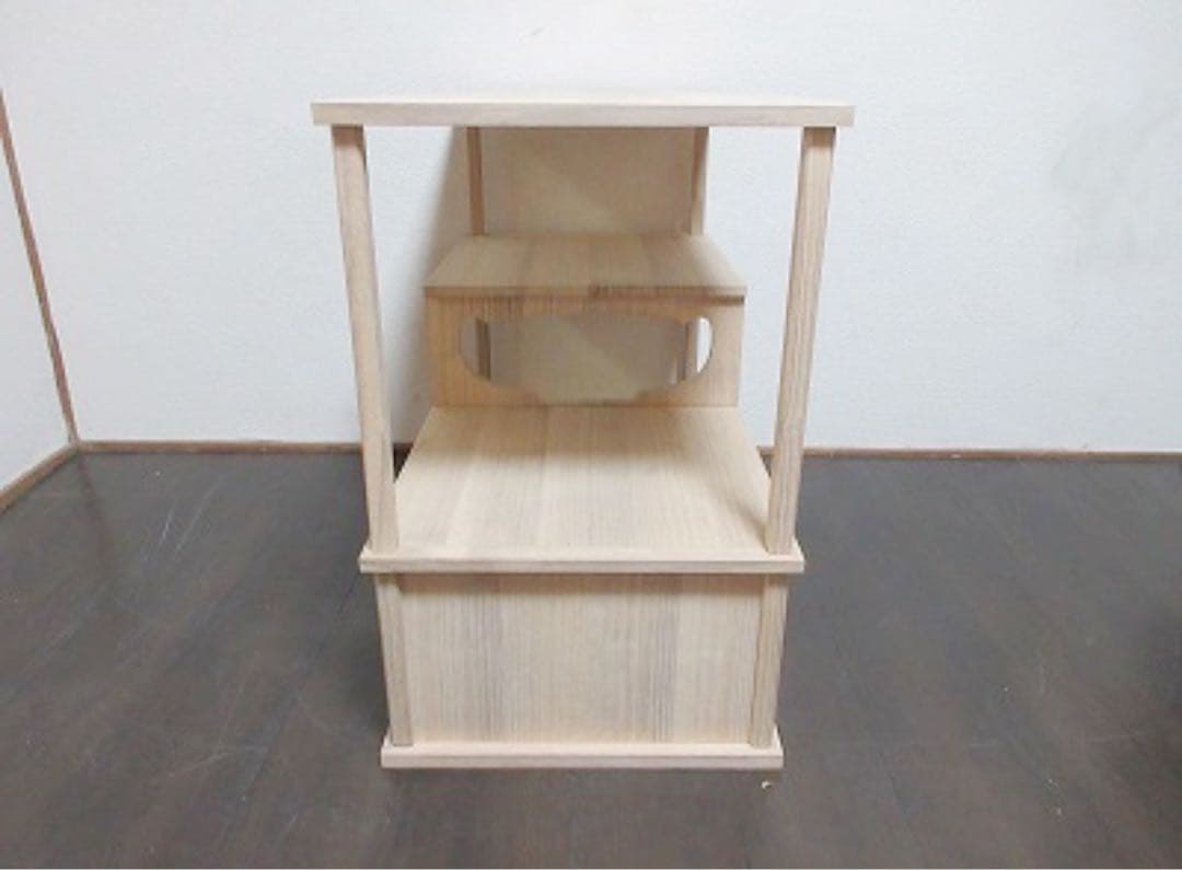 ほぼ未使用 茶道具 善道作 桐木地 利休袋棚 志野棚 組立式 炉用 大棚 共箱