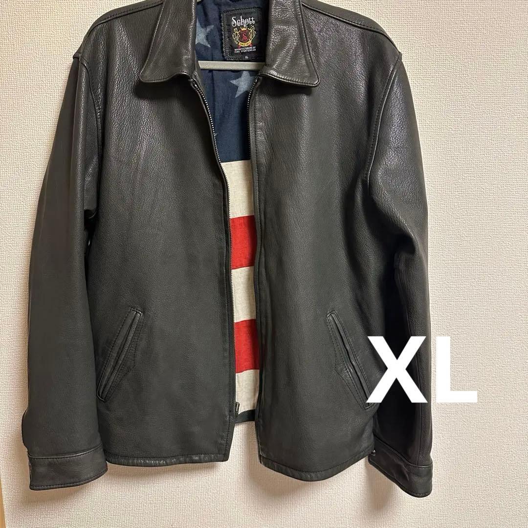 最終値下❗️即日発送‼️ 美品　schott シングルライダースジャケット XL