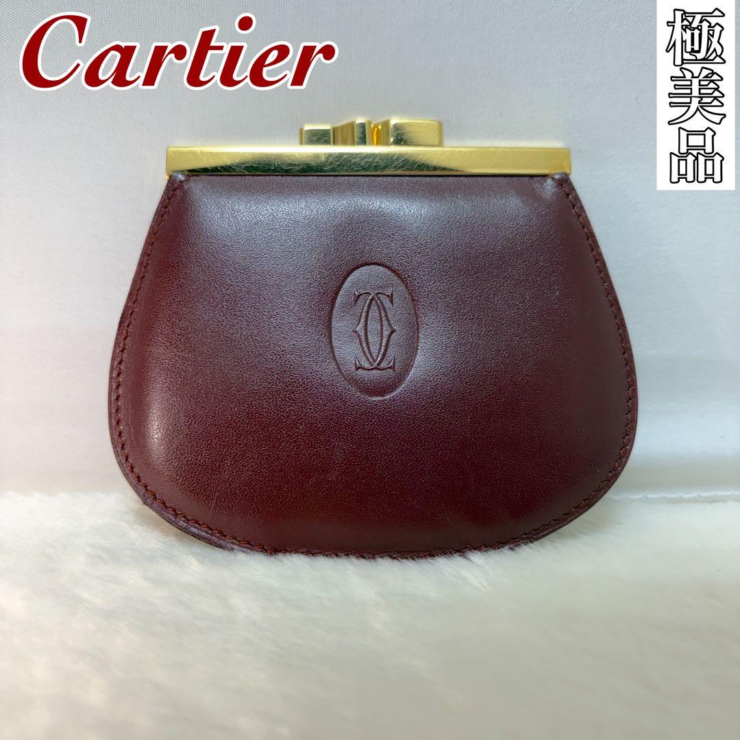 ✨️極美品✨️ カルティエ マストライン ケース がま口 財布 ボルドー 赤