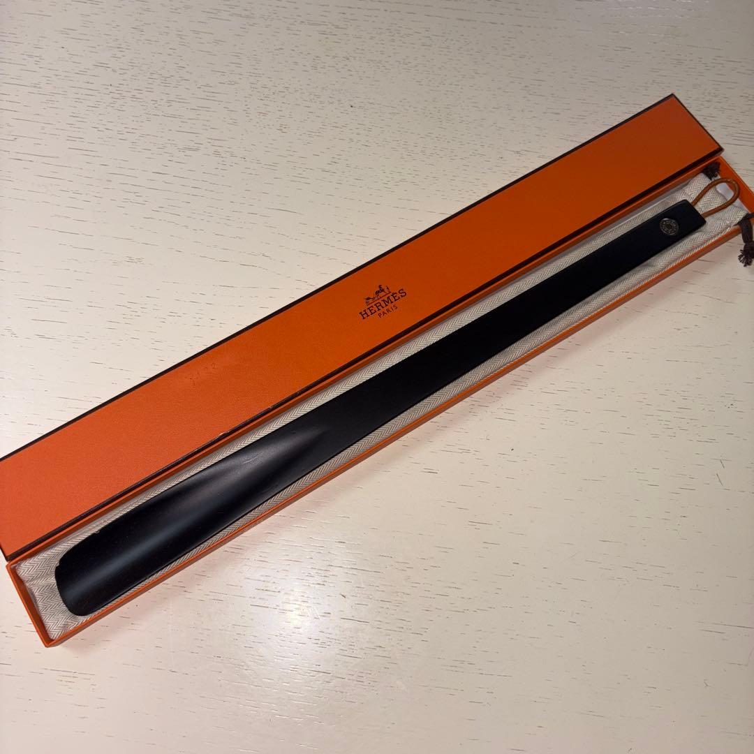 HERMES 黒 靴べら 専用ケース付き