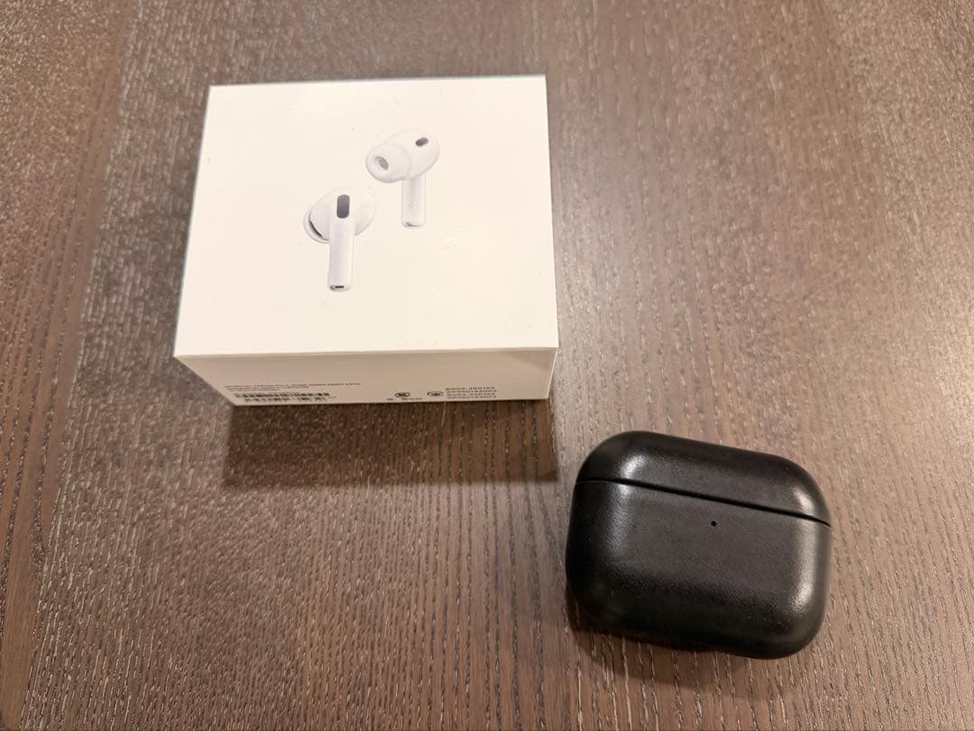 AirPods pro3 レザーブラックケース付き