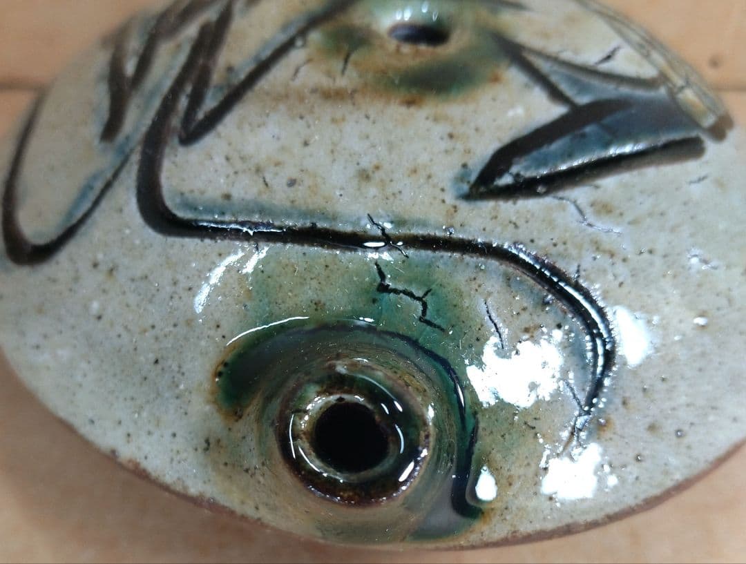 【本物保証】金城次郎 壷屋焼海老文水滴 共箱 栞 人間国宝 壺屋焼 美品