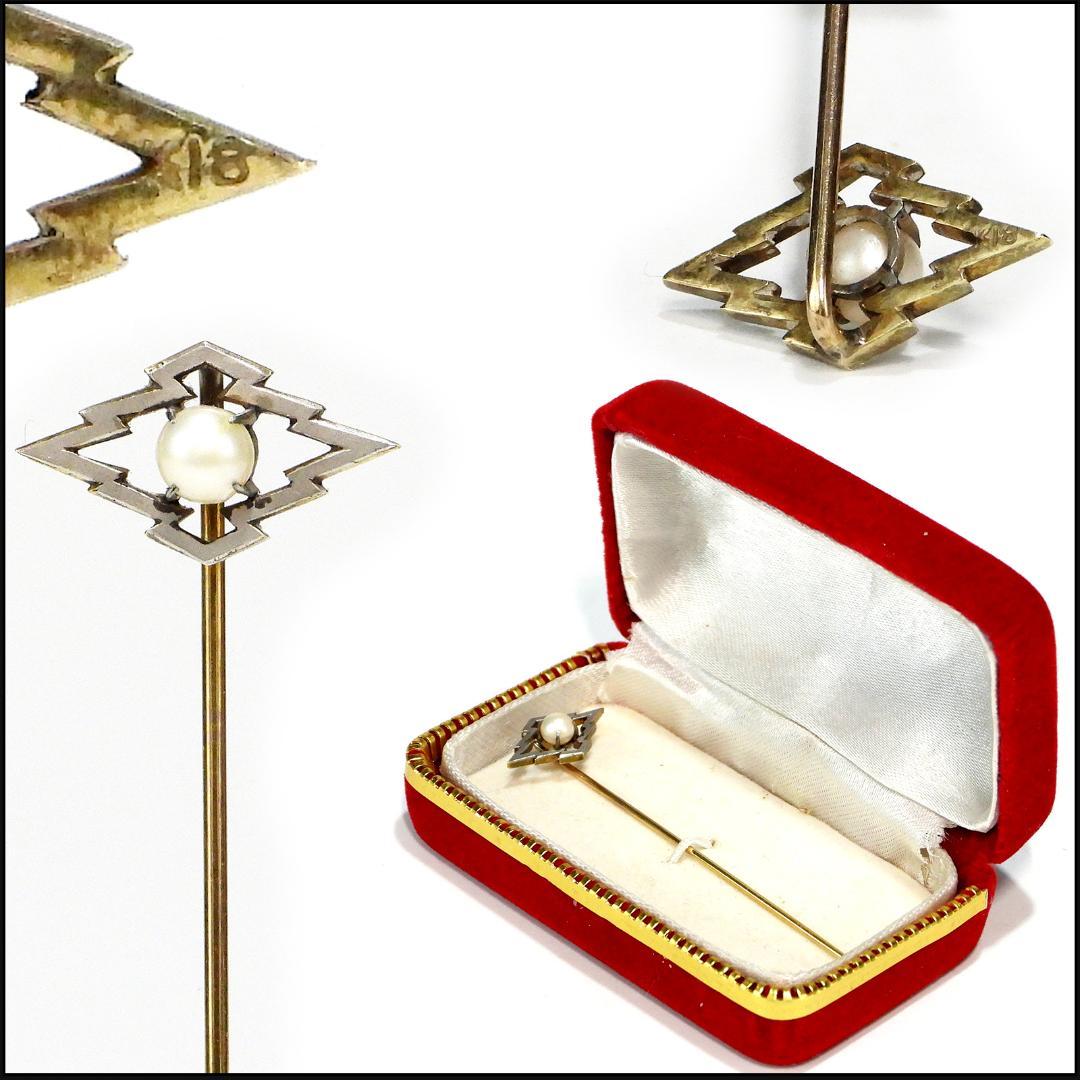 アクセサリー　アコヤパール　K18刻印　ピン　ブローチ 2g