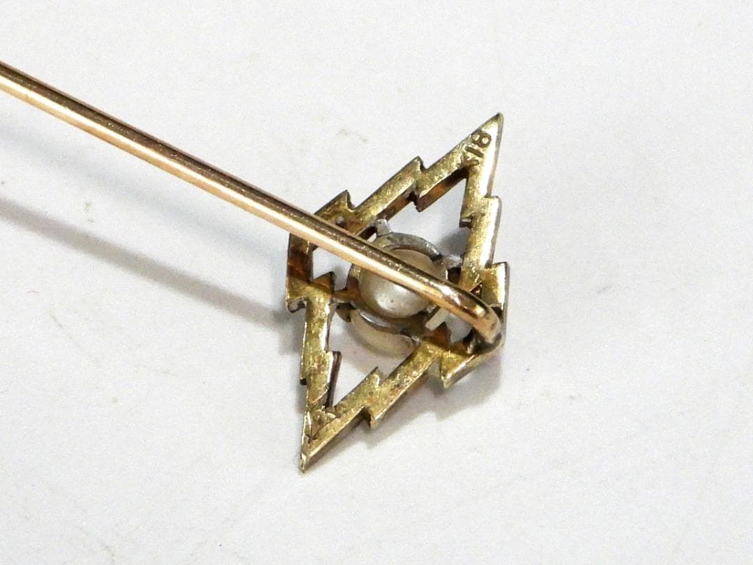 アクセサリー　アコヤパール　K18刻印　ピン　ブローチ 2g