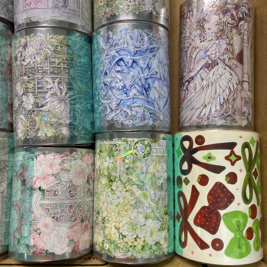 【セール❼】14本巻セット貝殻光PETマスキングテープ　人物/お花/装飾系