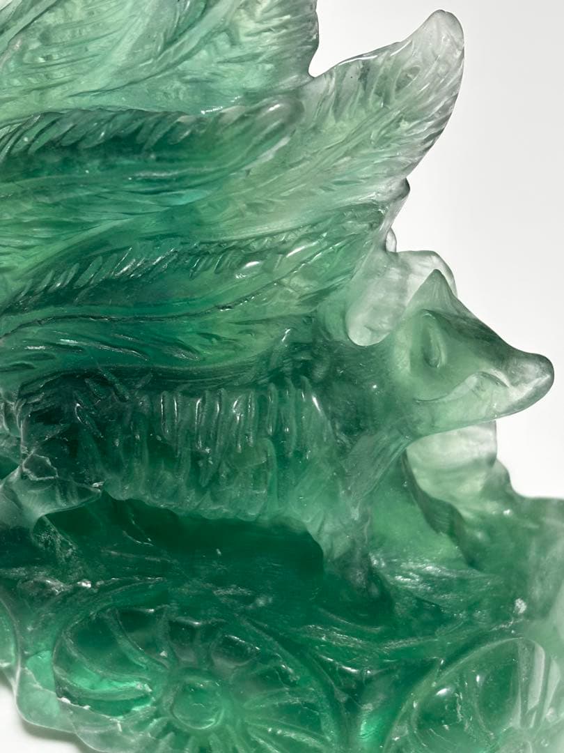 フロライト九尾置き物天然石