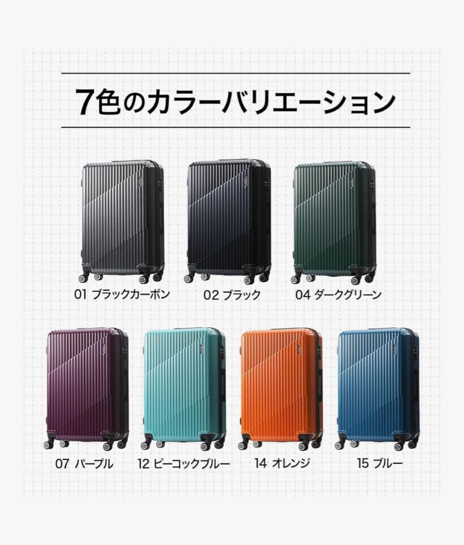 ACE スーツケース ブラックカーボン 83L/93L 7〜10泊サイズ