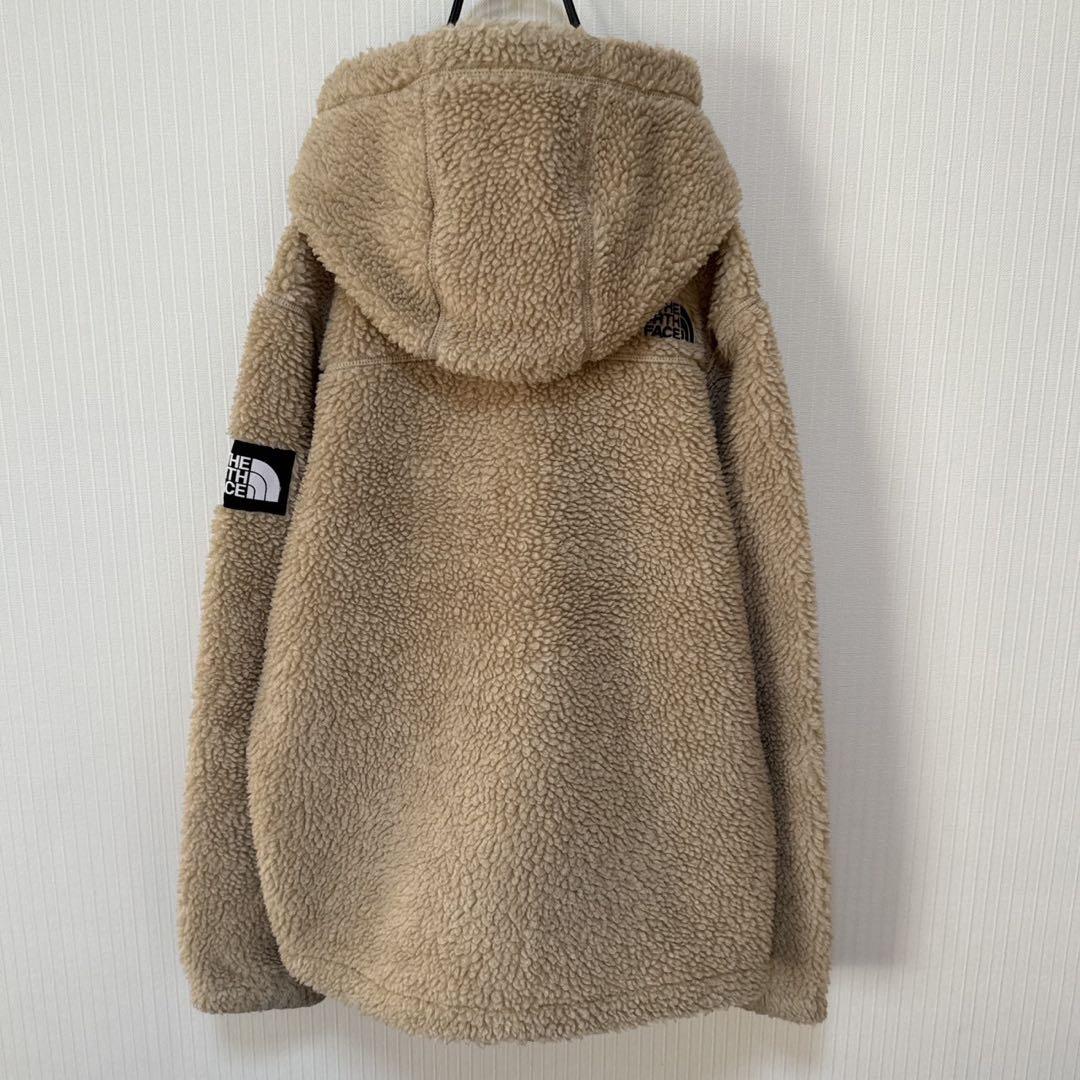 【刺繍ロゴ&肩ロゴ】ノースフェイス　フリースジャケット　キッズ150　ベージュ