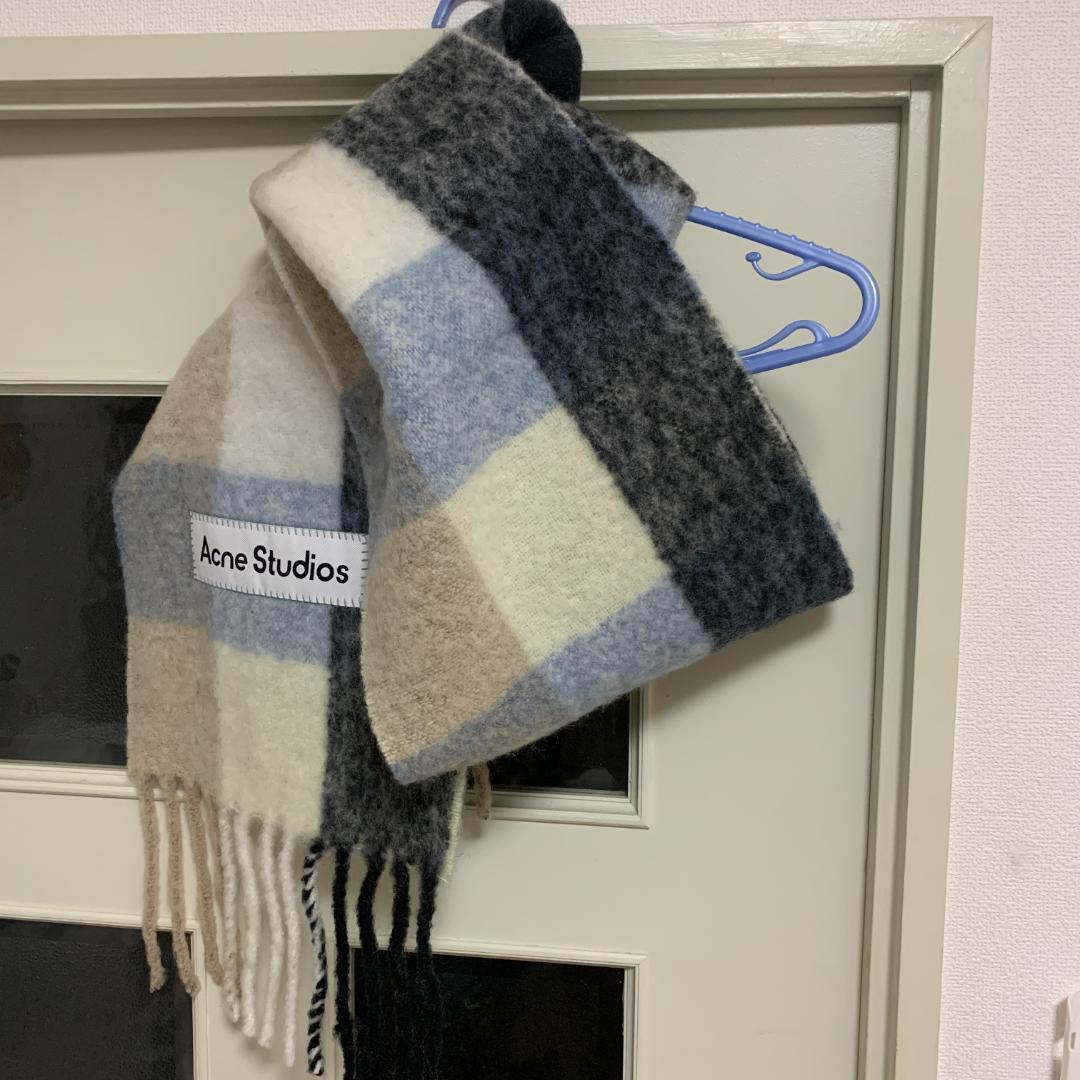 Acne Studios モヘヤチェックスカーフ 250 x 28 cm