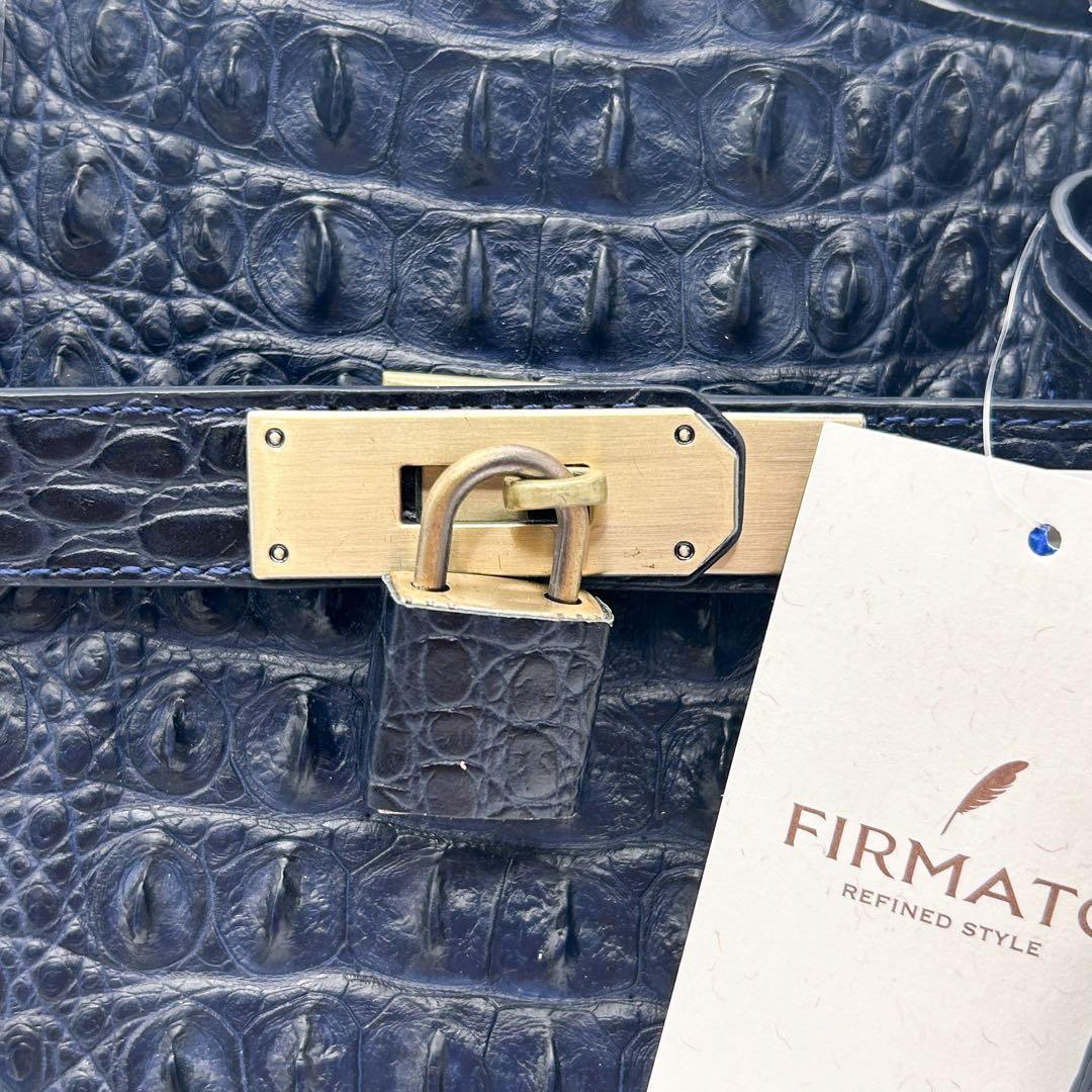 未使用タグ付き✨firmato 2wayバッグ クロコ ネイビー