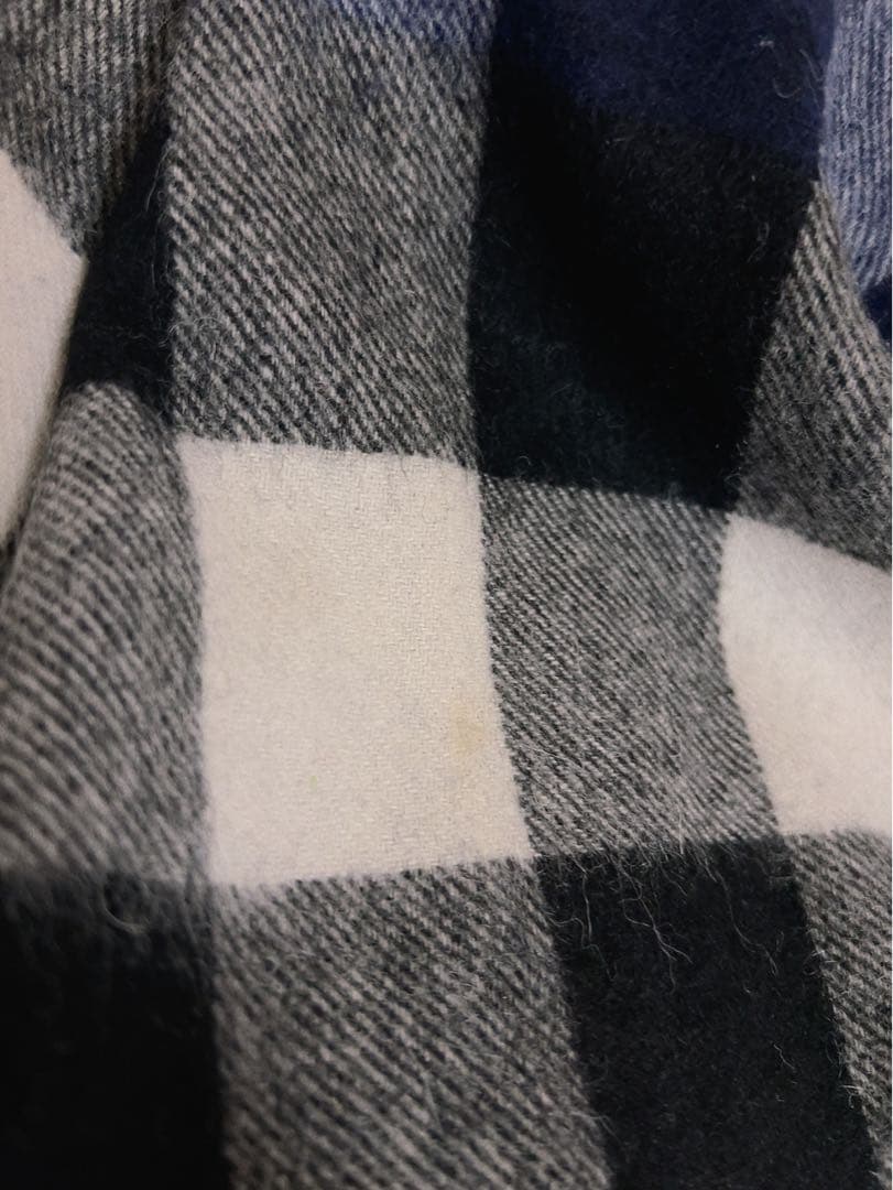 バーバリー　BURBERRY マフラー　チェック　ブルー系　男女兼用