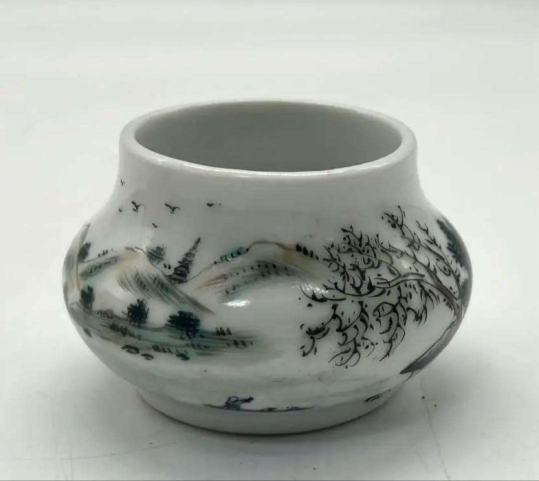 ※※ 中国　墨彩山水紋水盂　送料込み0422