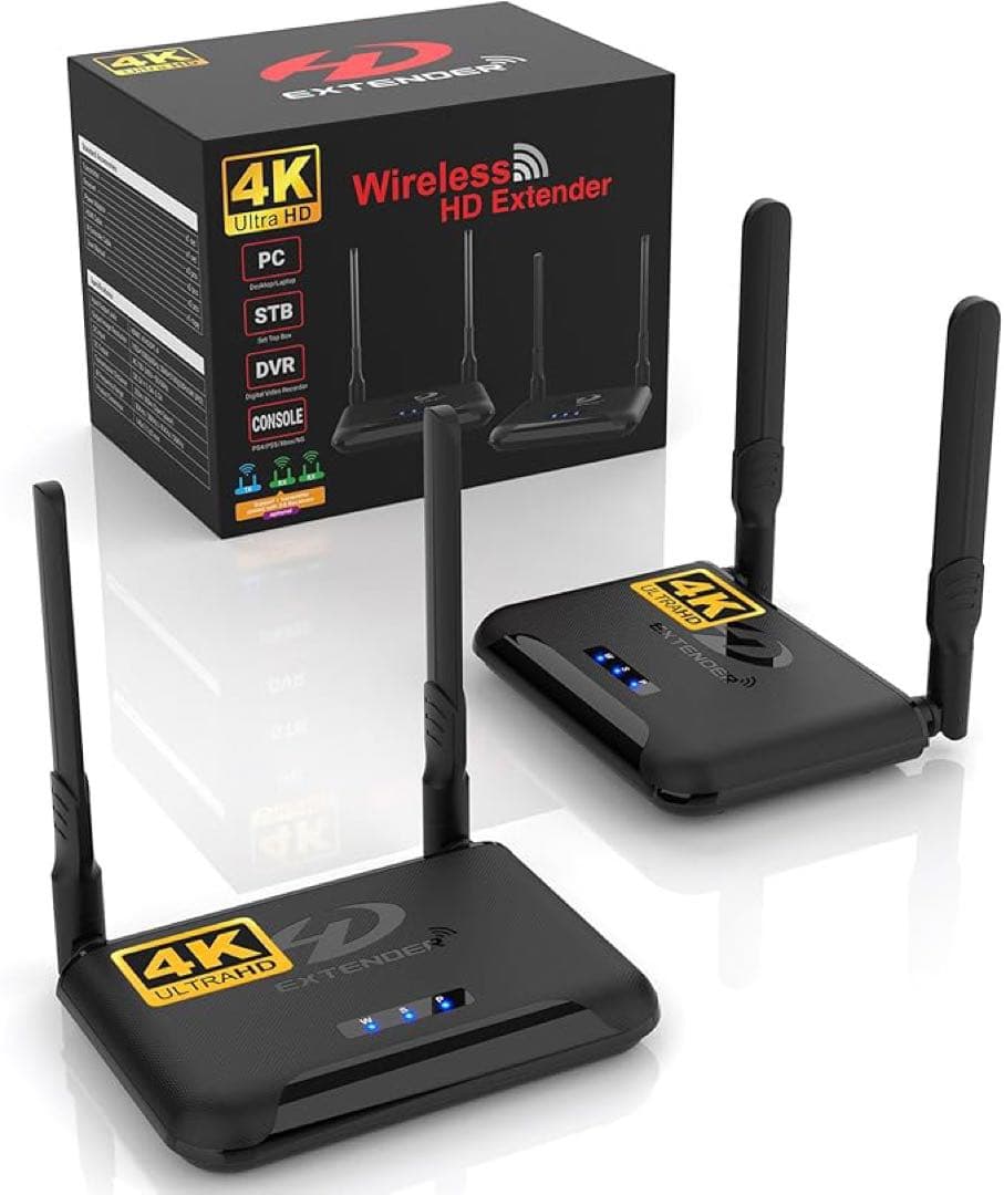 ワイヤレスHDMI 送信機と受信機4K@30HzHDフルHD 5Ghz/250m