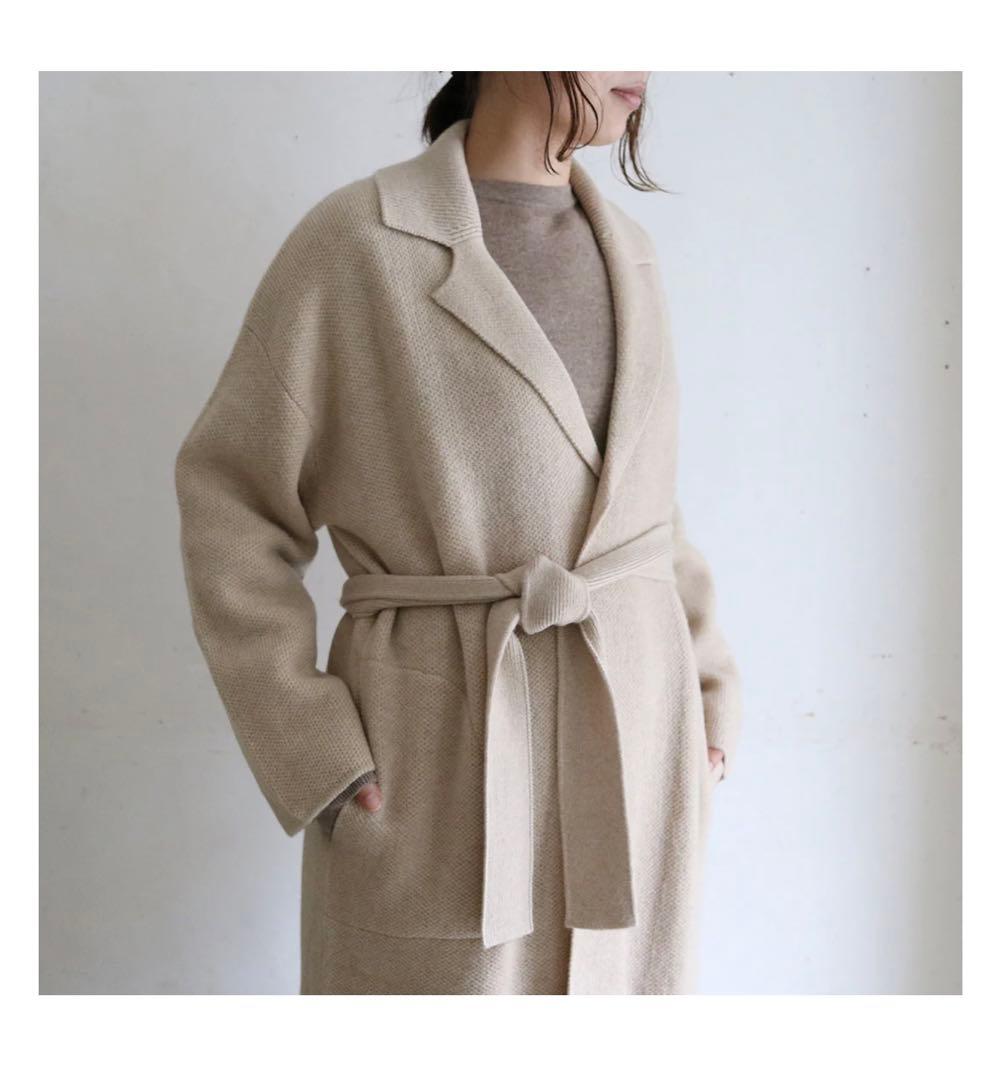 FREEMAN-b カシミヤ ベージュ ベルト付きローブコートリゼッタ