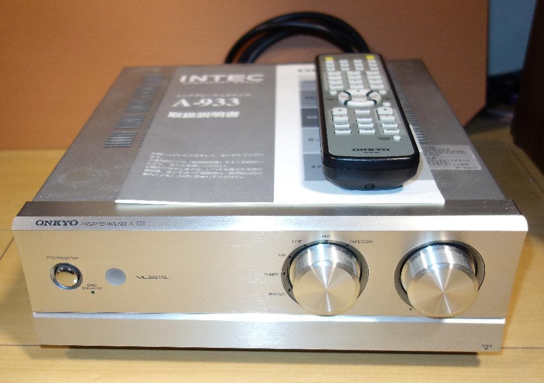 ONKYO A-933 プリメインアンプ リモコン取説付き