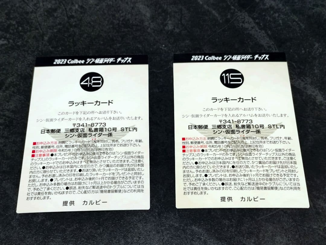 シン・仮面ライダー チップス ラッキーカード 2枚セット（ 48・115）