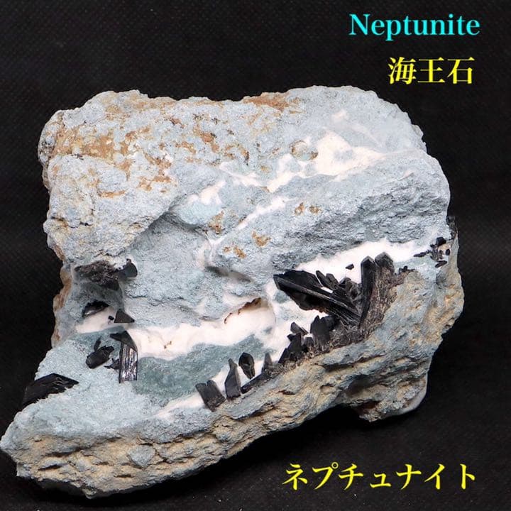 大きい！母岩付き ネプチュナイト 海王石 原石　554g BN155 天然石