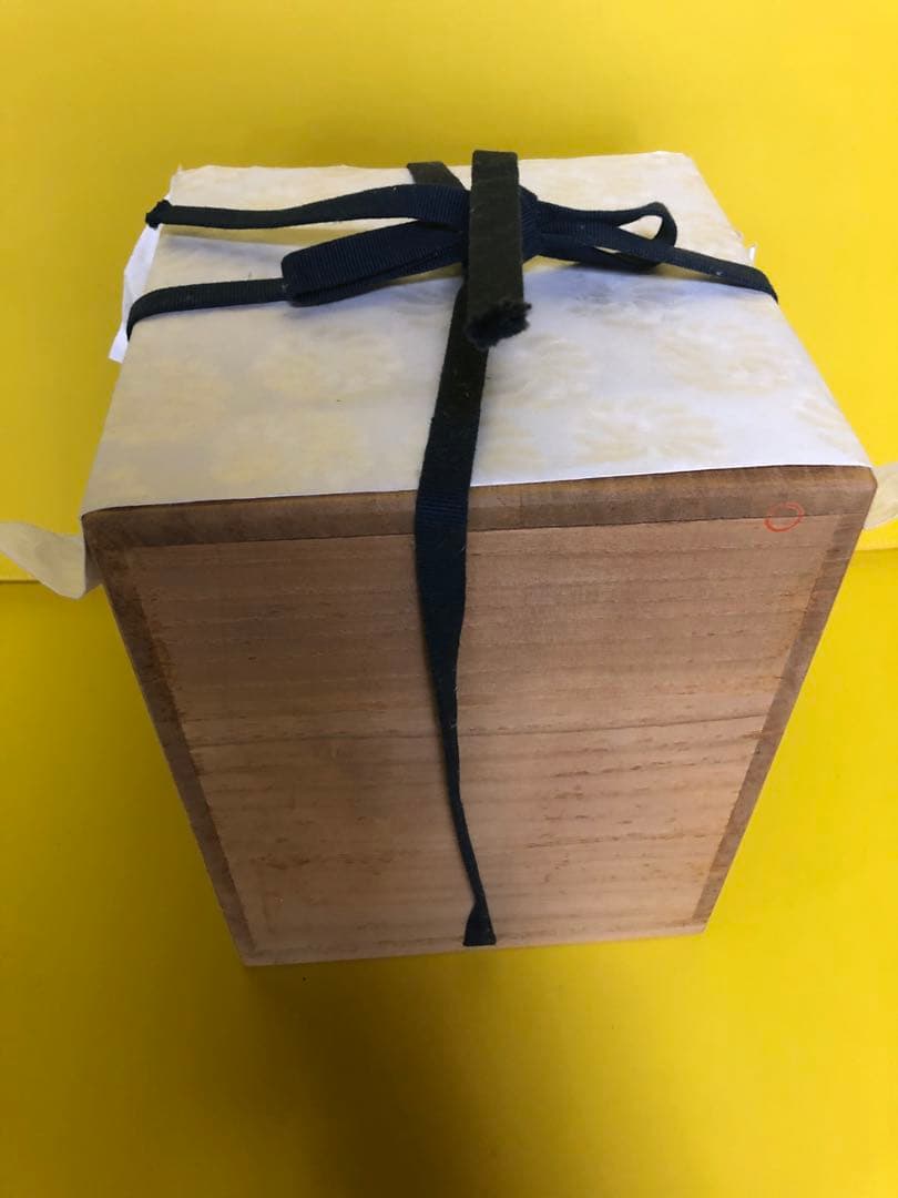 福島武山　九谷佐野窯　赤絵江戸まつり之図　飾り壺　赤絵細描