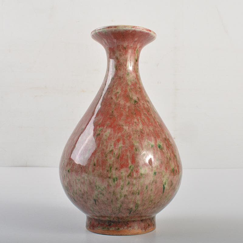 中国　缸豆紅釉　玉壺春瓶　V　R7329