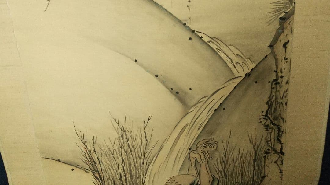 宋紫石　人物画　絹本掛軸　真贋不明