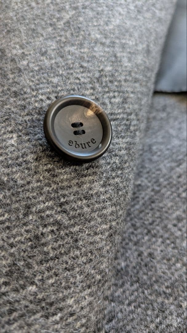 ebure エブール　ウールツイルリバー　ダブルチェスターコート　グレー