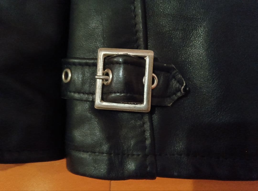 美品SCHOTTシングルライダース14134黒ブラック米国製オイルドカウレザー