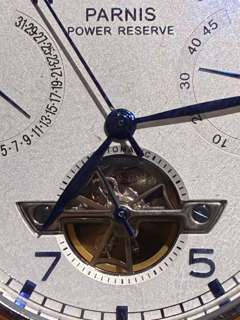 新品同様PARNIS 自動巻　パワーリザーブ　レトログラードカレンダー