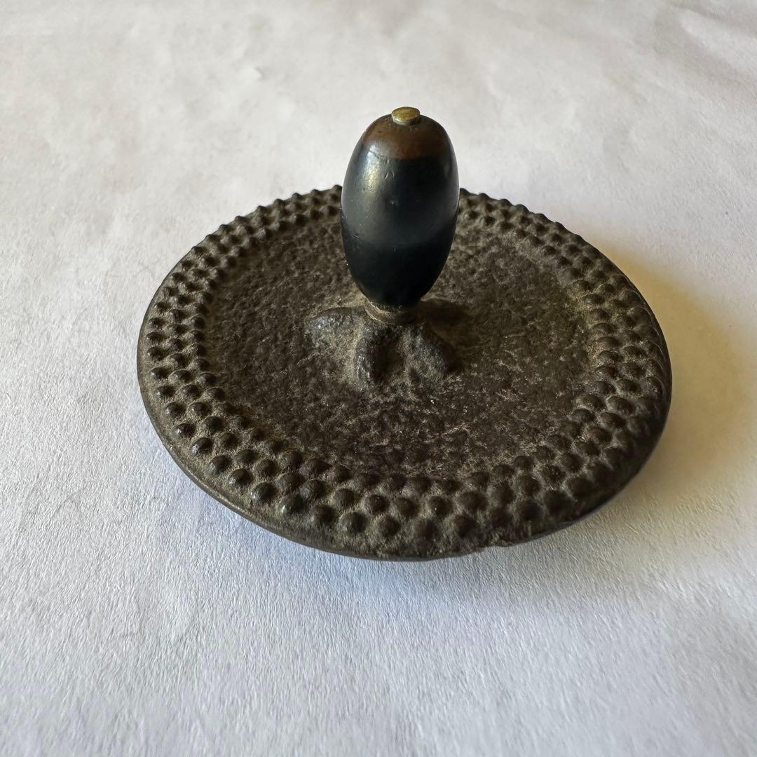 鉄瓶の蓋は小さいサイズ5cm 銅を摘む