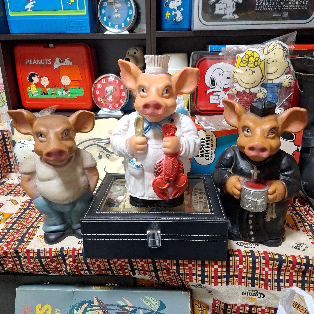 豚のキャラクターフィギュア3体セット　確認用